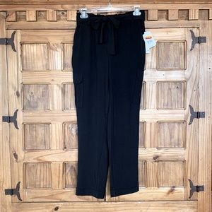 NWT Joe B by Joe Benbasset High Rise Paperbag Waist Pants Black Size S NWT